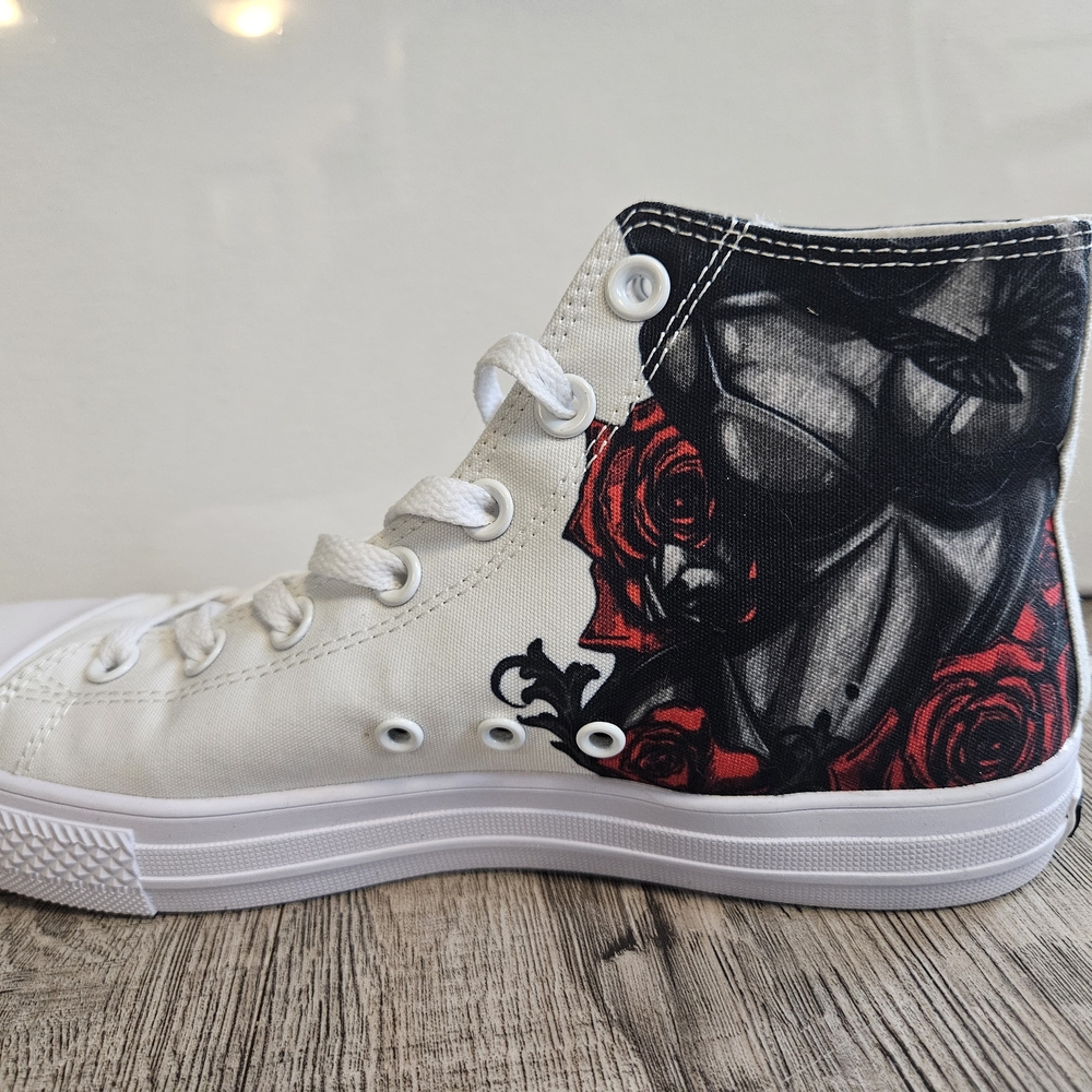 Floral High-Top Canvas Sneakers